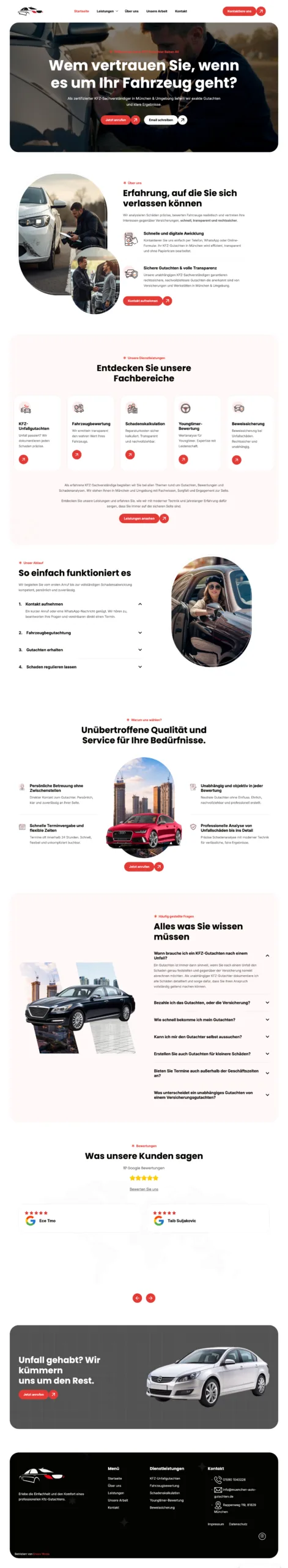 Website-Projekt KFZ-Gutachter München – erstellt von Eneva Media