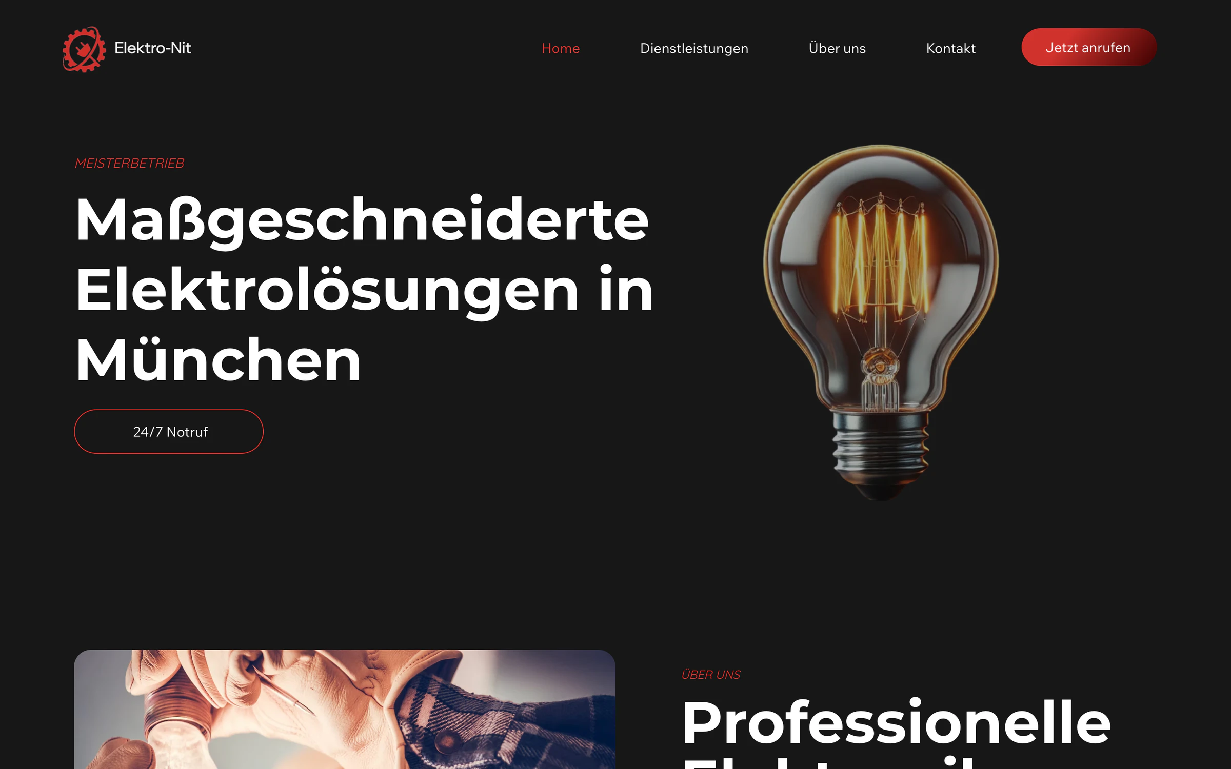 Website von Elektro-Nit am Computer