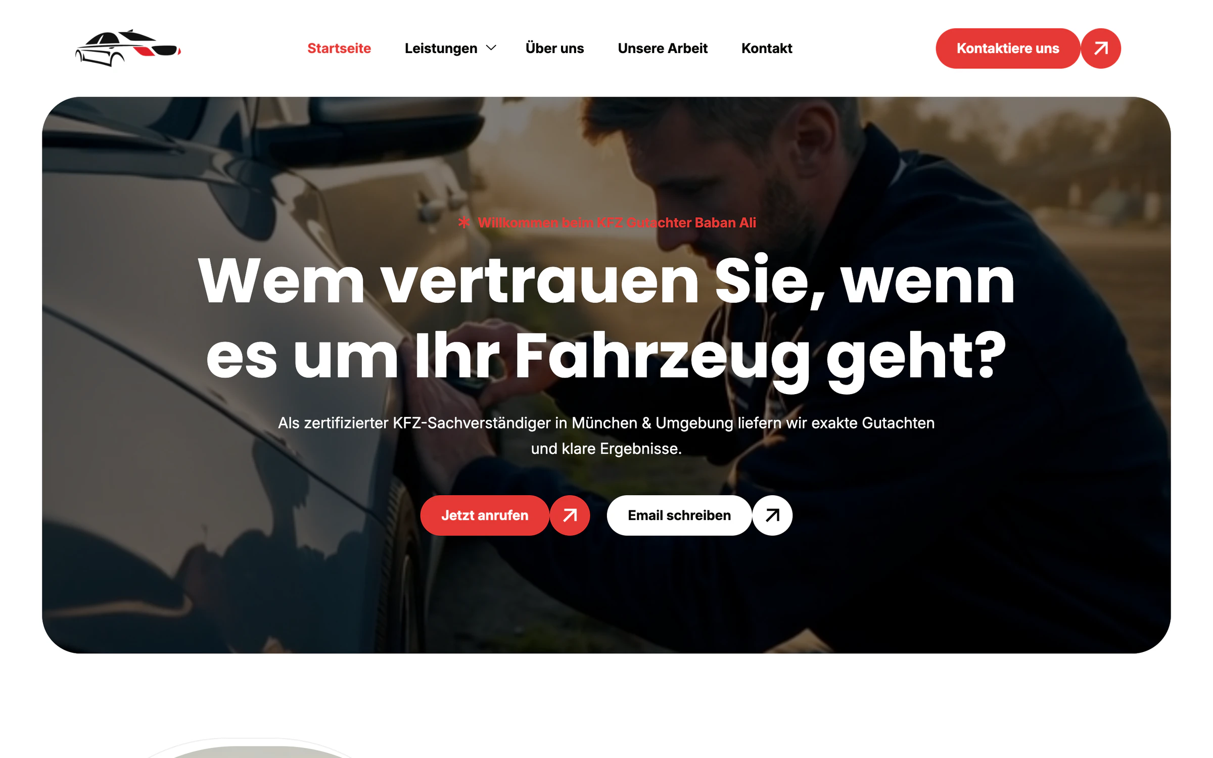 Website von KFZ-Sachverständigenbüro Baban Ali am Computer