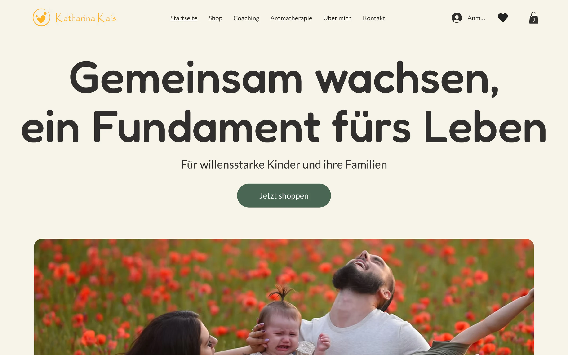 Website von Katharina Kais am Computer