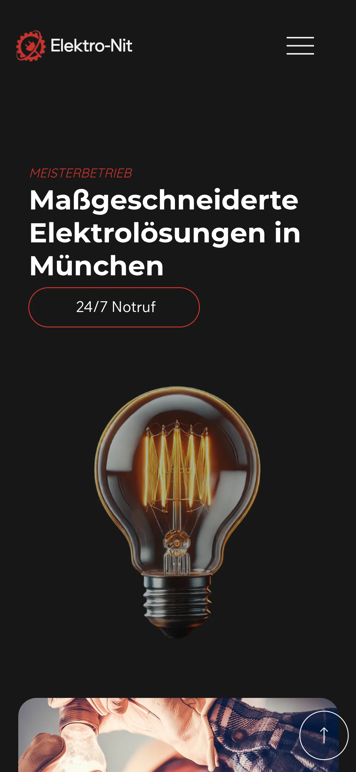 Website von Elektro-Nit auf dem Handy
