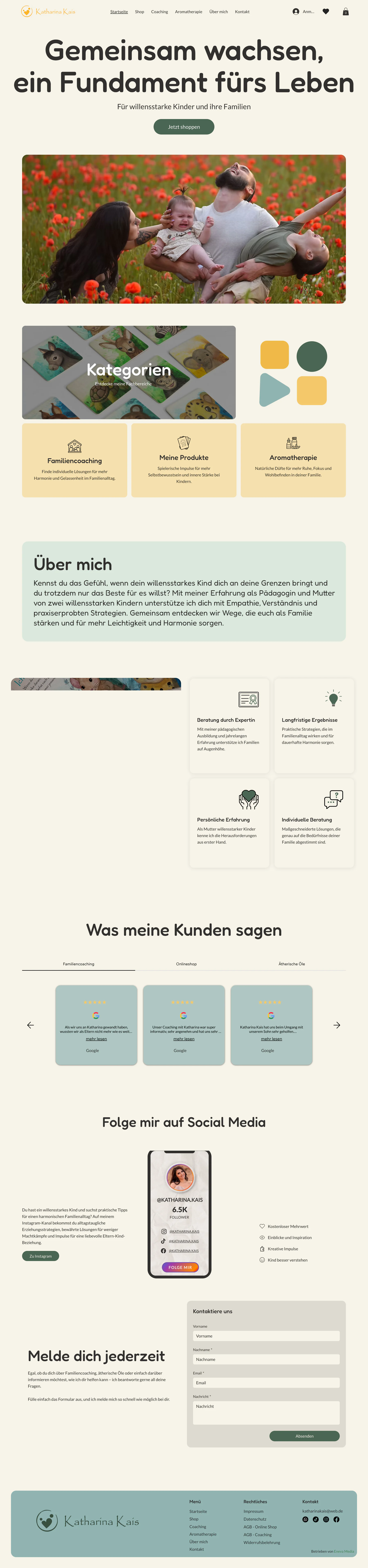Die komplette Startseite von Katharina Kais
